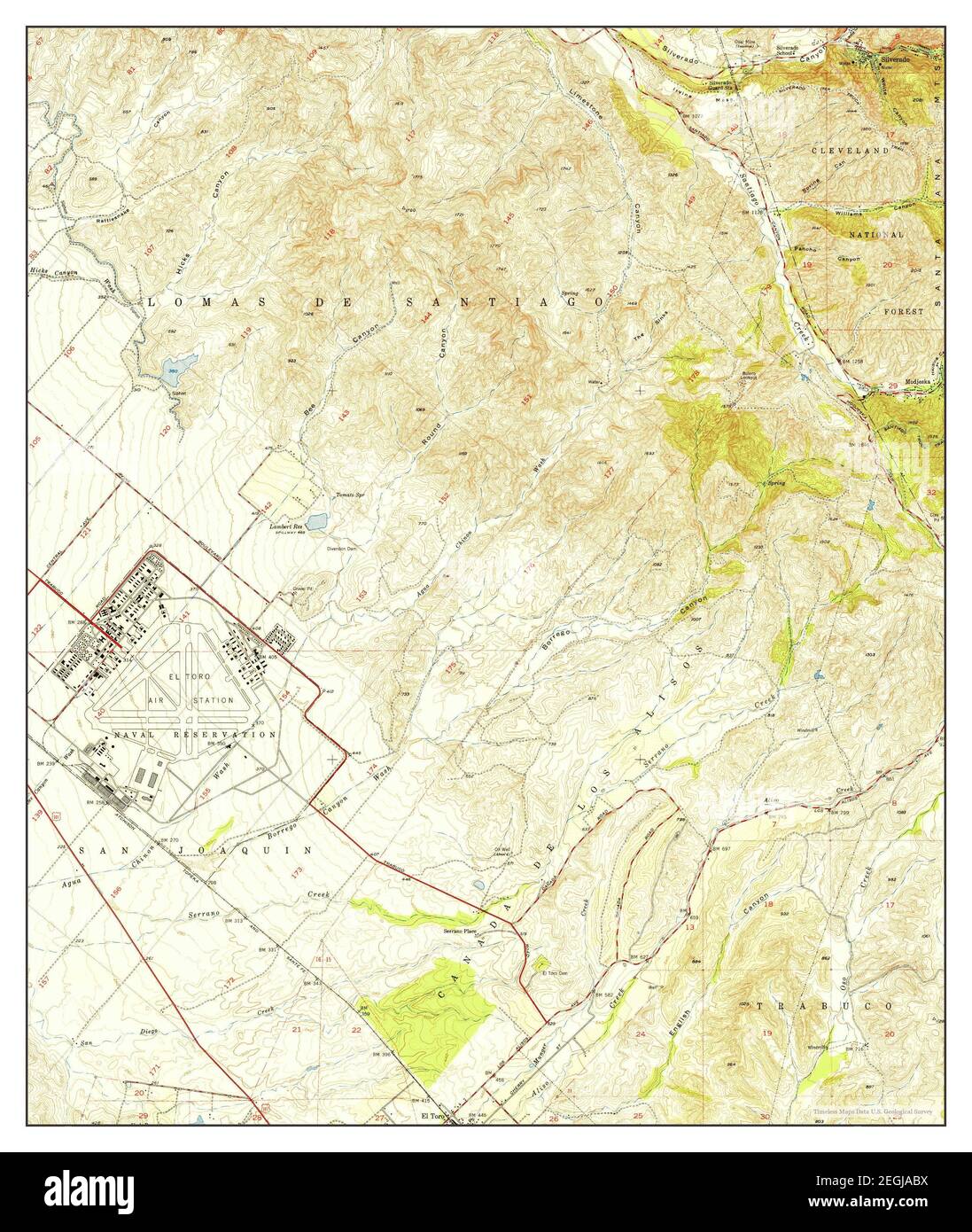 El Toro, California, map 1950, 1:24000, United States of America by Timeless Maps, data U.S. Geological Survey Stock Photo