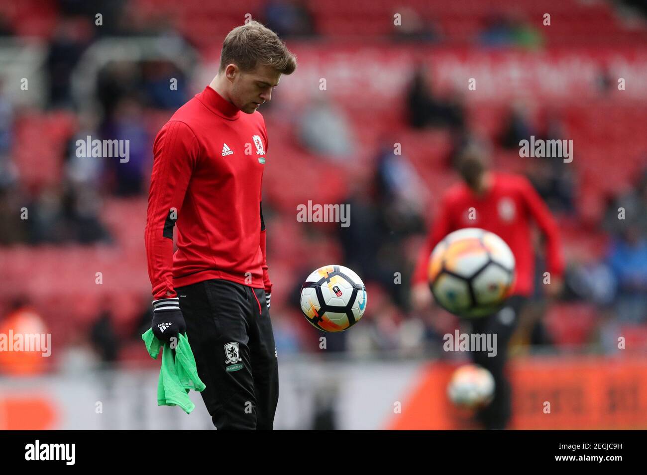Soccer Football - FA Cup Fourth Round - Middlesbrough vs Brighton & Hove Albion - Riverside Stadium, Middlesbrough, Britain - January 27, 2018   Middlesbrough's Patrick Bamford during the warm up before the match    REUTERS/Scott Heppell Stock Photo