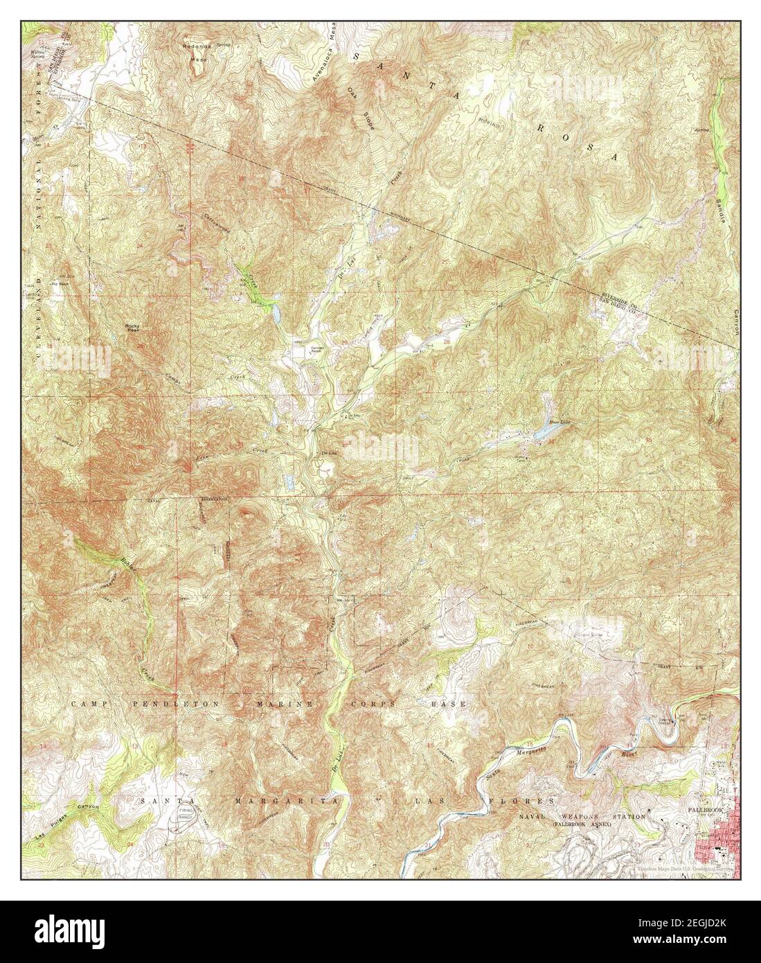 Fallbrook, California, map 1968, 124000, United States of America by