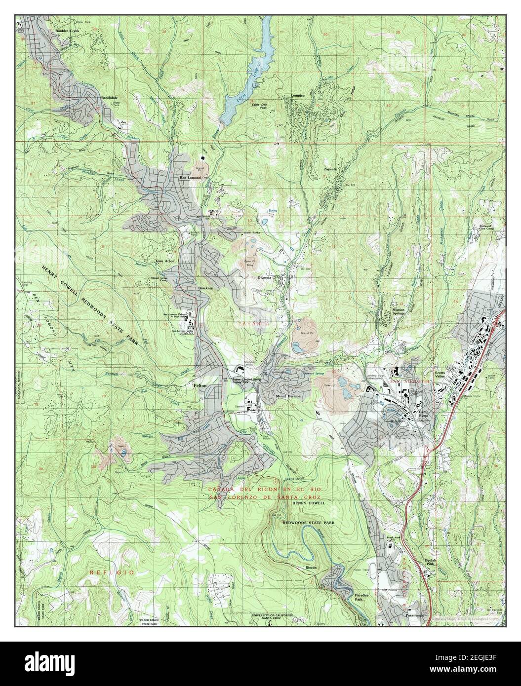 Felton, California, map 1998, 124000, United States of America by Timeless Maps, data U.S