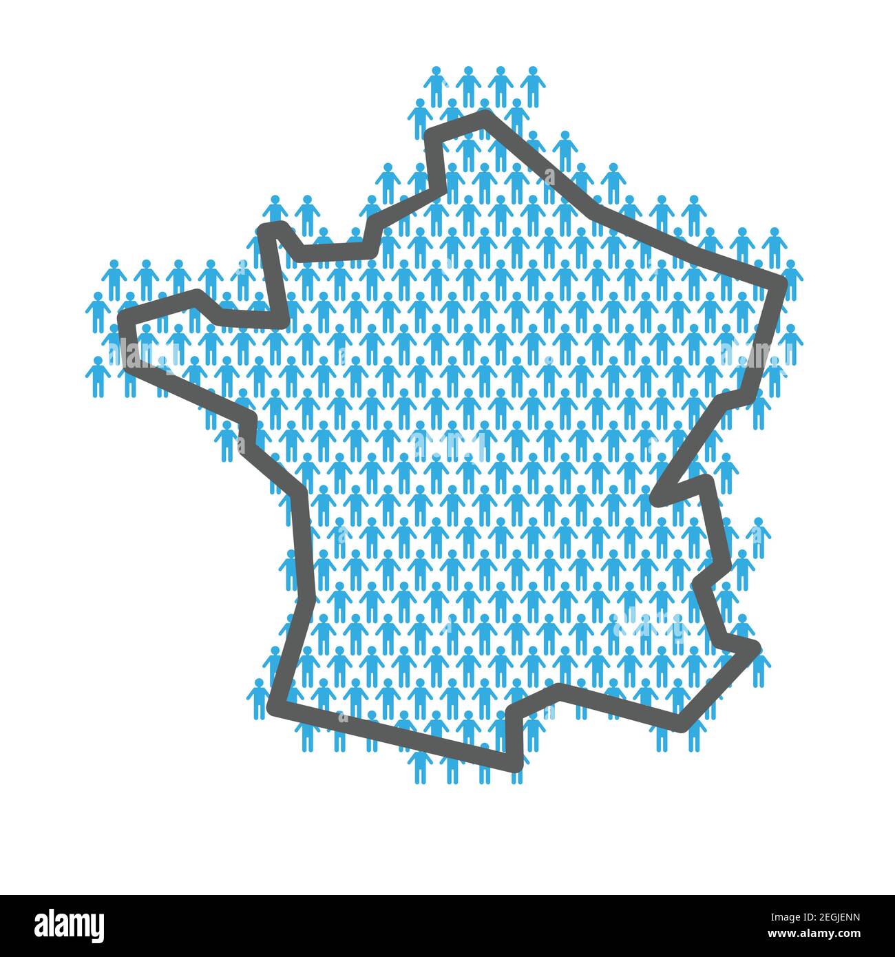 France population map. Country outline made from people figures Stock ...