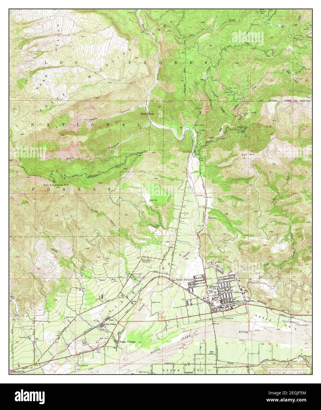 Fillmore map hi res stock photography - Fillmore California Map 1951 124000 United States Of America By Timeless Maps Data Us Geological Survey 2EGJF5M