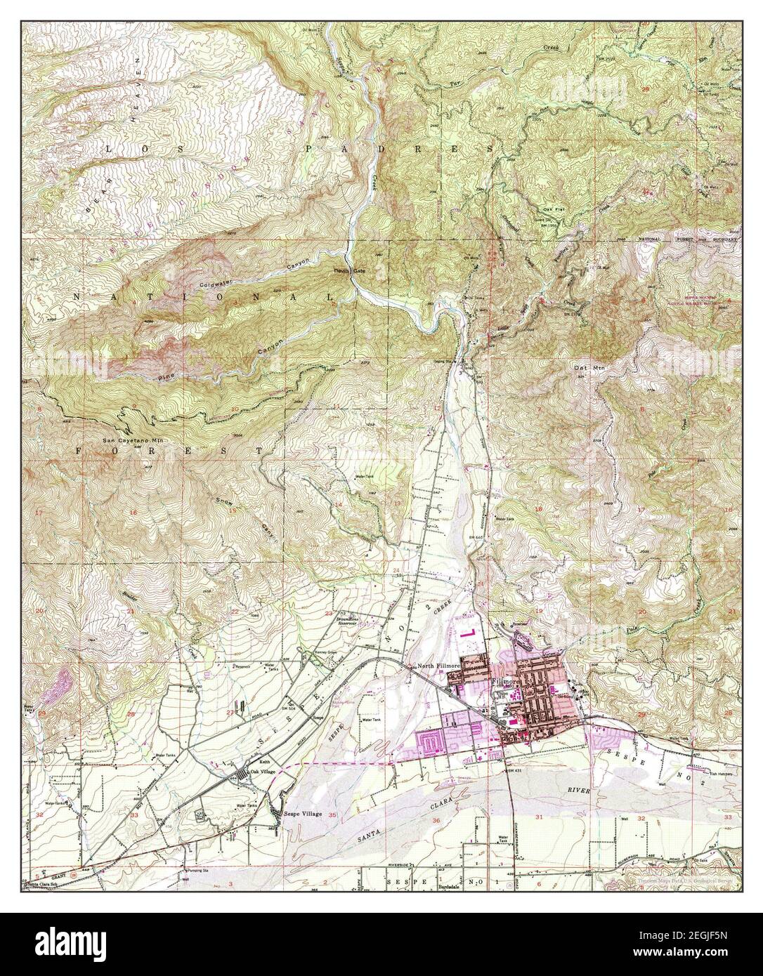 Map of fillmore Cut Out Stock Images - Fillmore California Map 1951 124000 United States Of America By Timeless Maps Data Us Geological Survey 2EGJF5N 