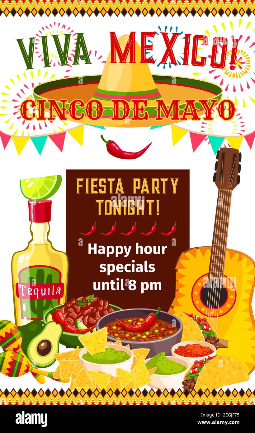 Cinco de Mayo fiesta celebration invitation poster design for happy