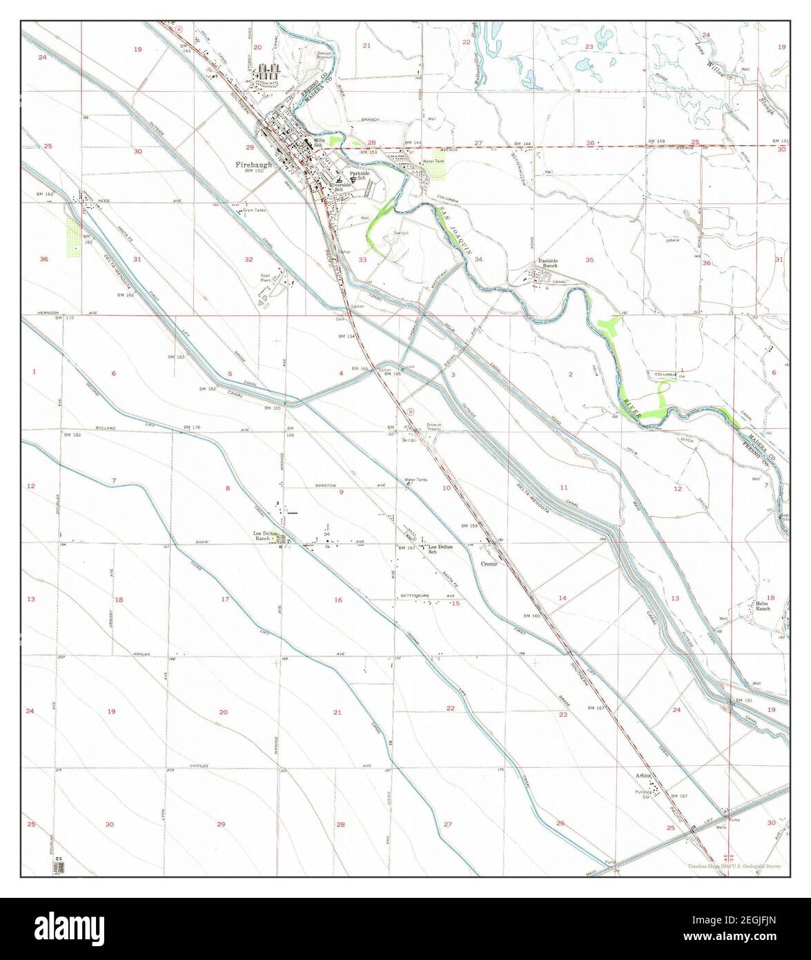 Firebaugh, California, map 1956, 124000, United States of America by