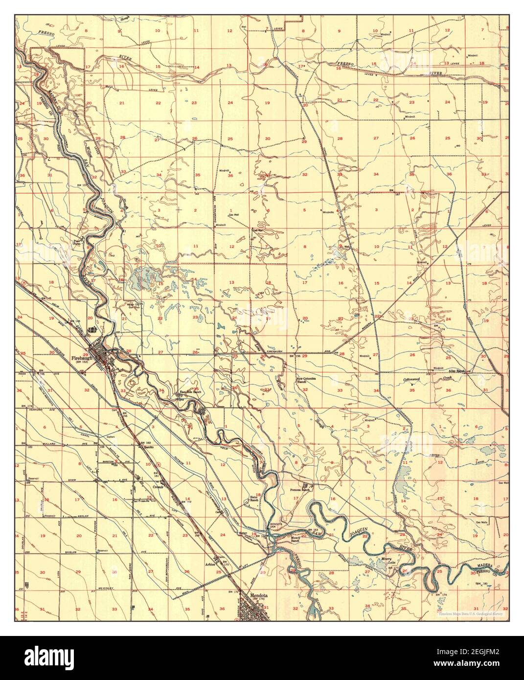 Firebaugh, California, map 1946, 162500, United States of America by