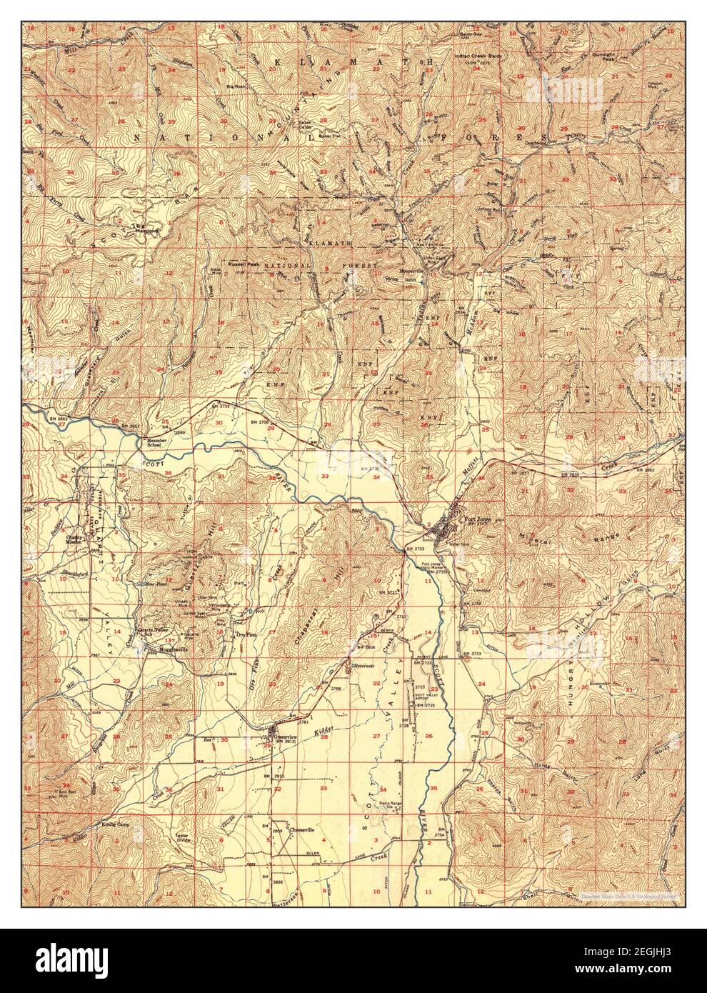 Fort Jones, California, map 1955, 162500, United States of America by