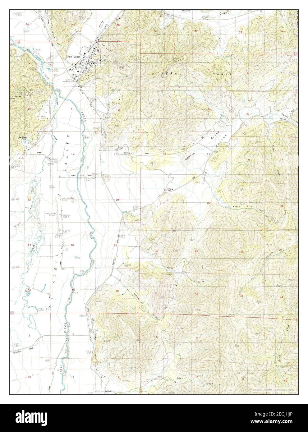 Fort Jones, California, map 1984, 124000, United States of America by