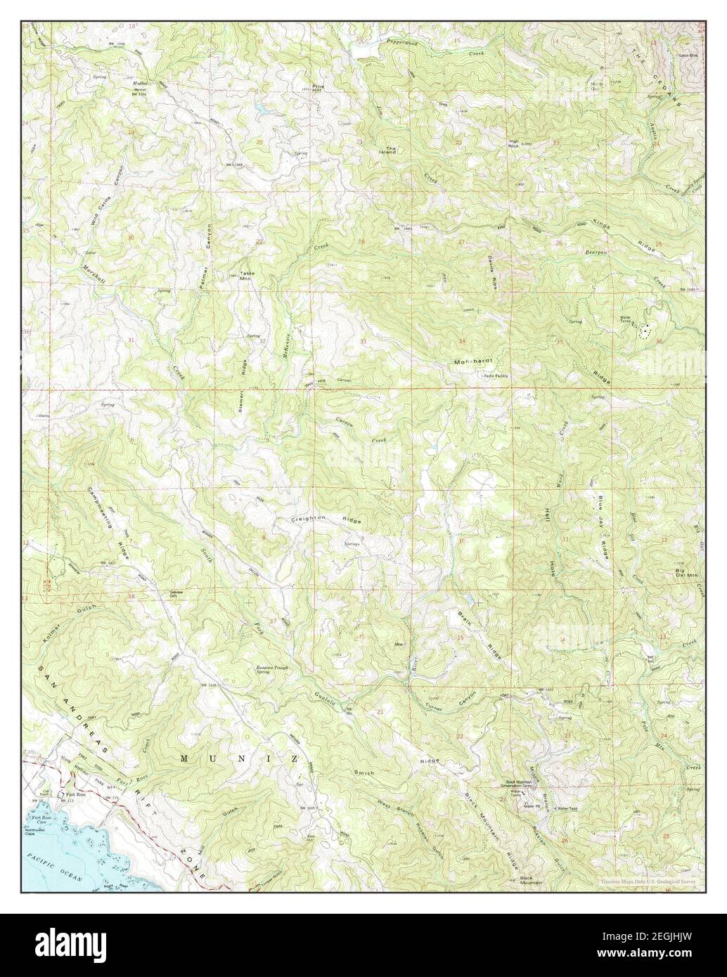 Fort Ross, California, map 1978, 124000, United States of America by