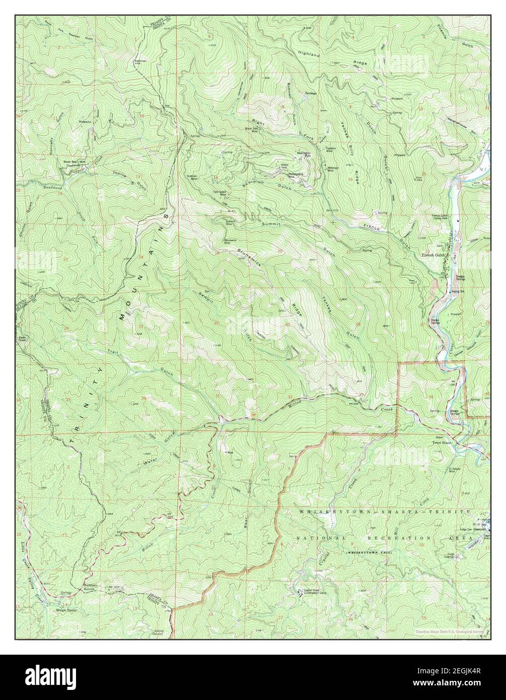 French Gulch, California, map 1979, 124000, United States of America