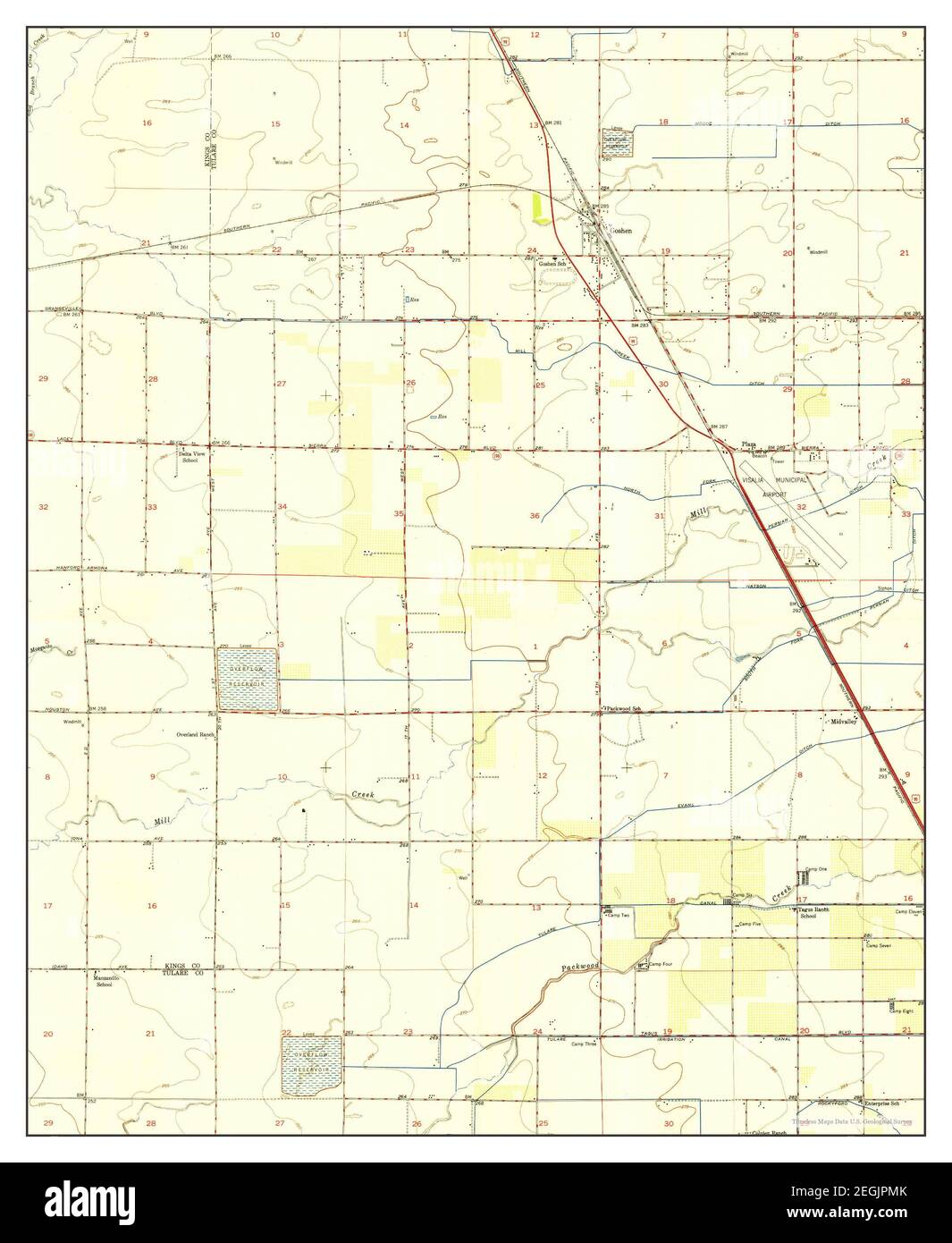 Goshen, California, map 1950, 124000, United States of America by