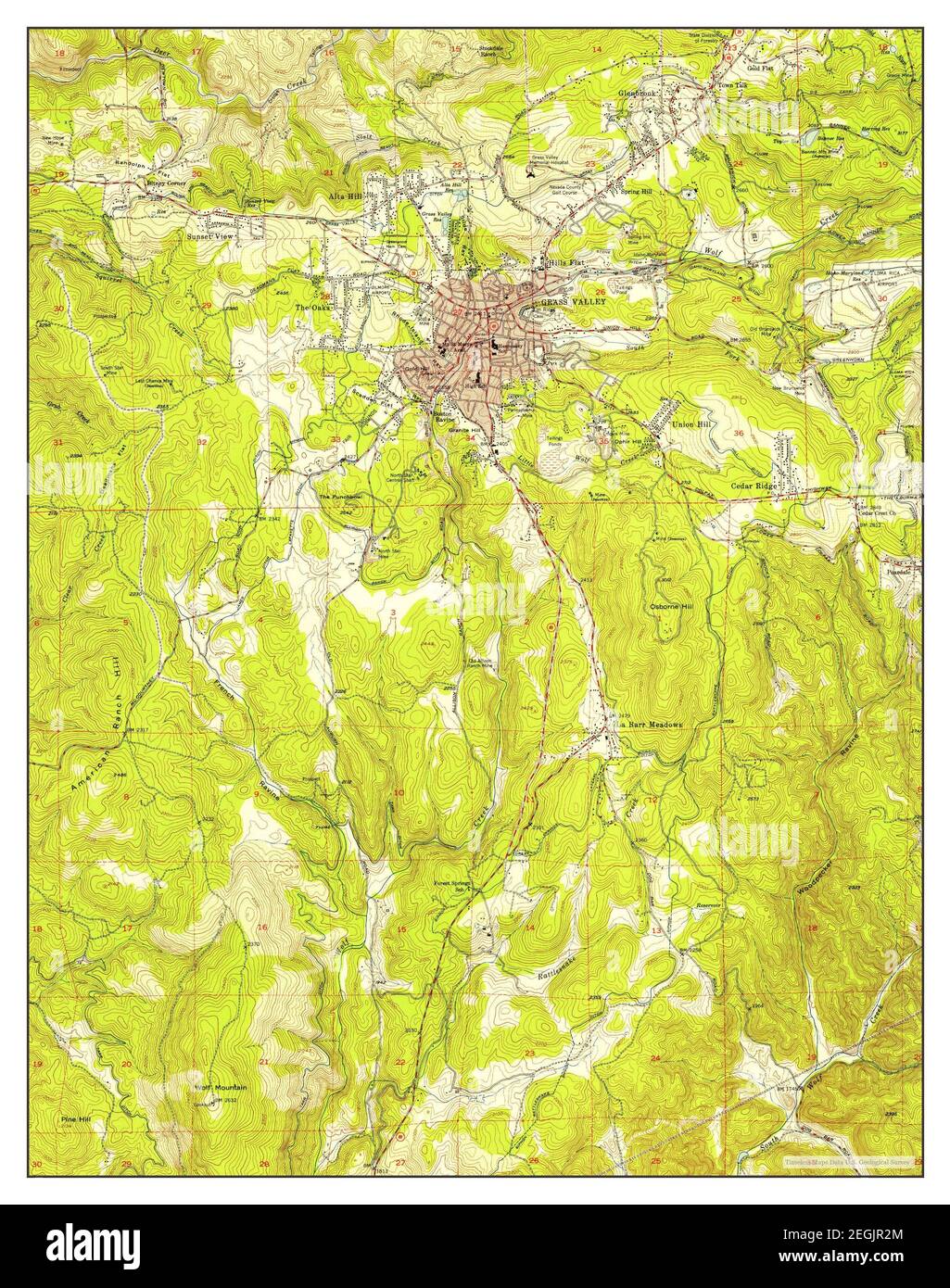 Grass Valley, California, map 1949, 124000, United States of America