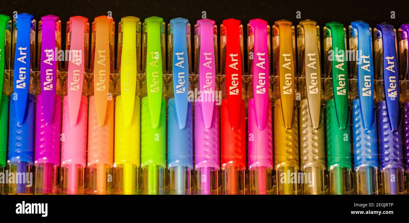 Brightly Colored Aen Art Pens Stock Photo - Alamy