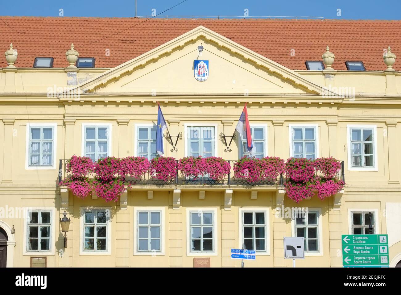 neo-classical architecture of City Hall in Sremski Karlovci, Serbia ...