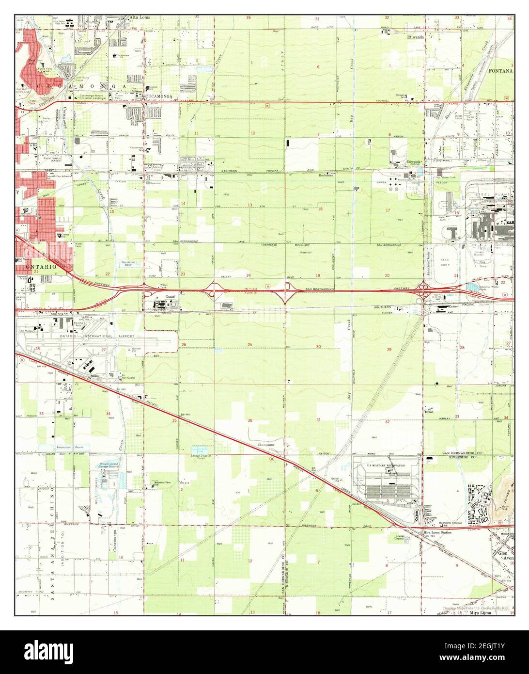 Guasti, California, map 1966, 1:24000, United States of America by Timeless Maps, data U.S. Geological Survey Stock Photo