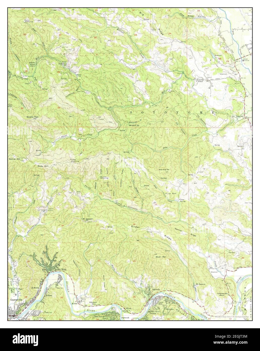 Guerneville, California, map 1955, 124000, United States of America by