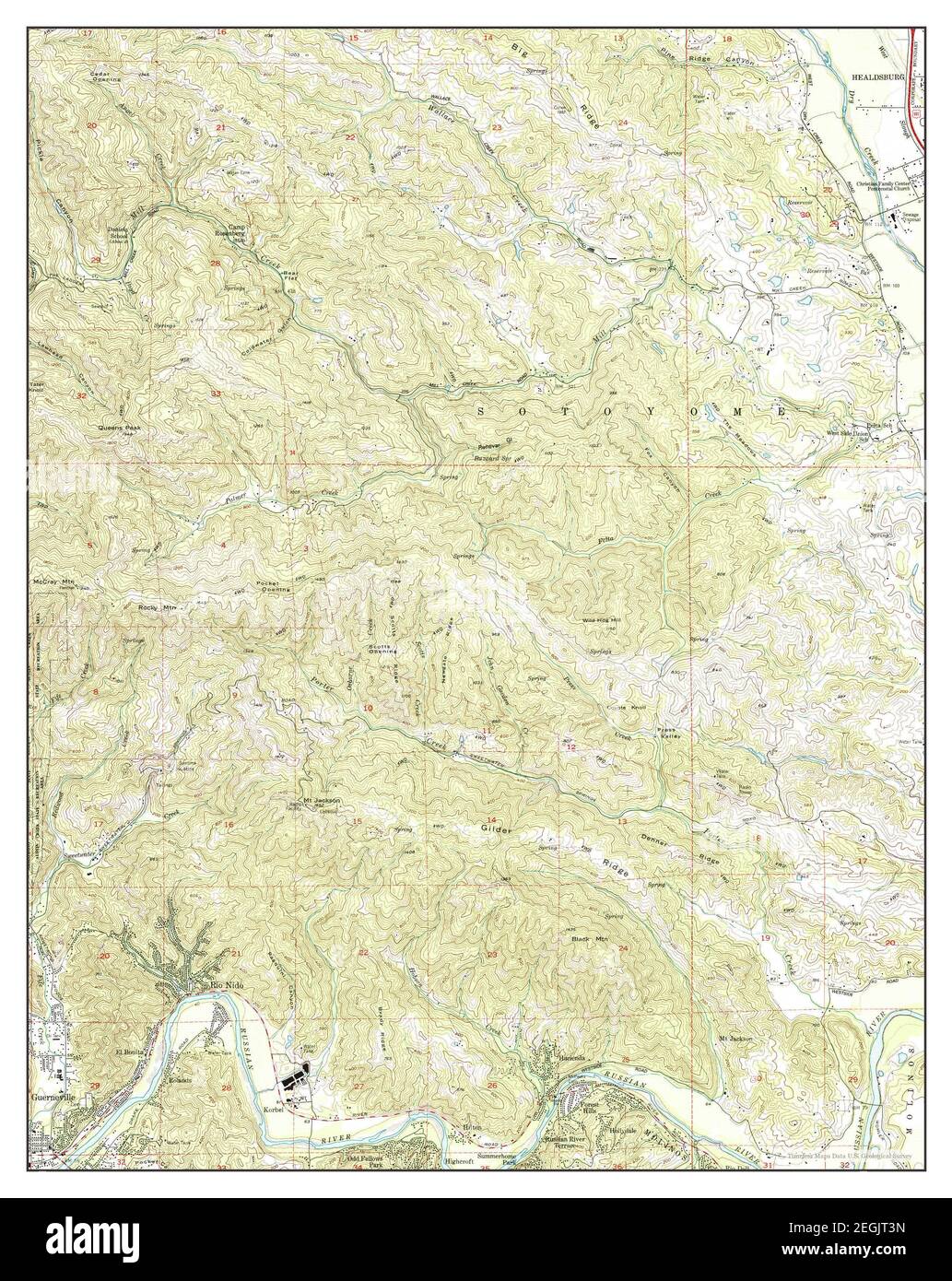 Guerneville, California, map 1993, 124000, United States of America by