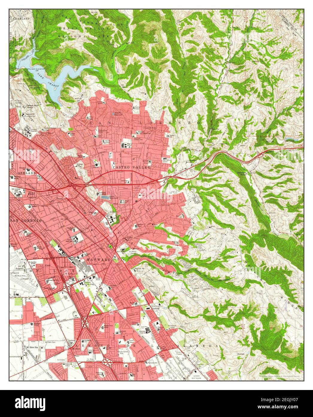 Hayward, California, map 1959, 124000, United States of America by