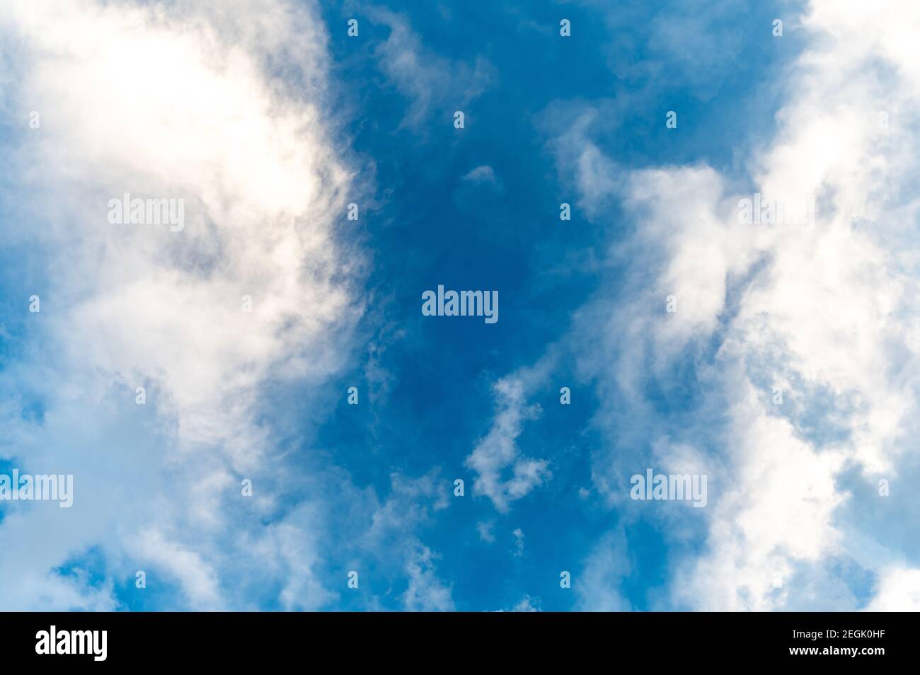 Cloudy Summer Sky Fluffy White and Blue Stock Photo - Alamy