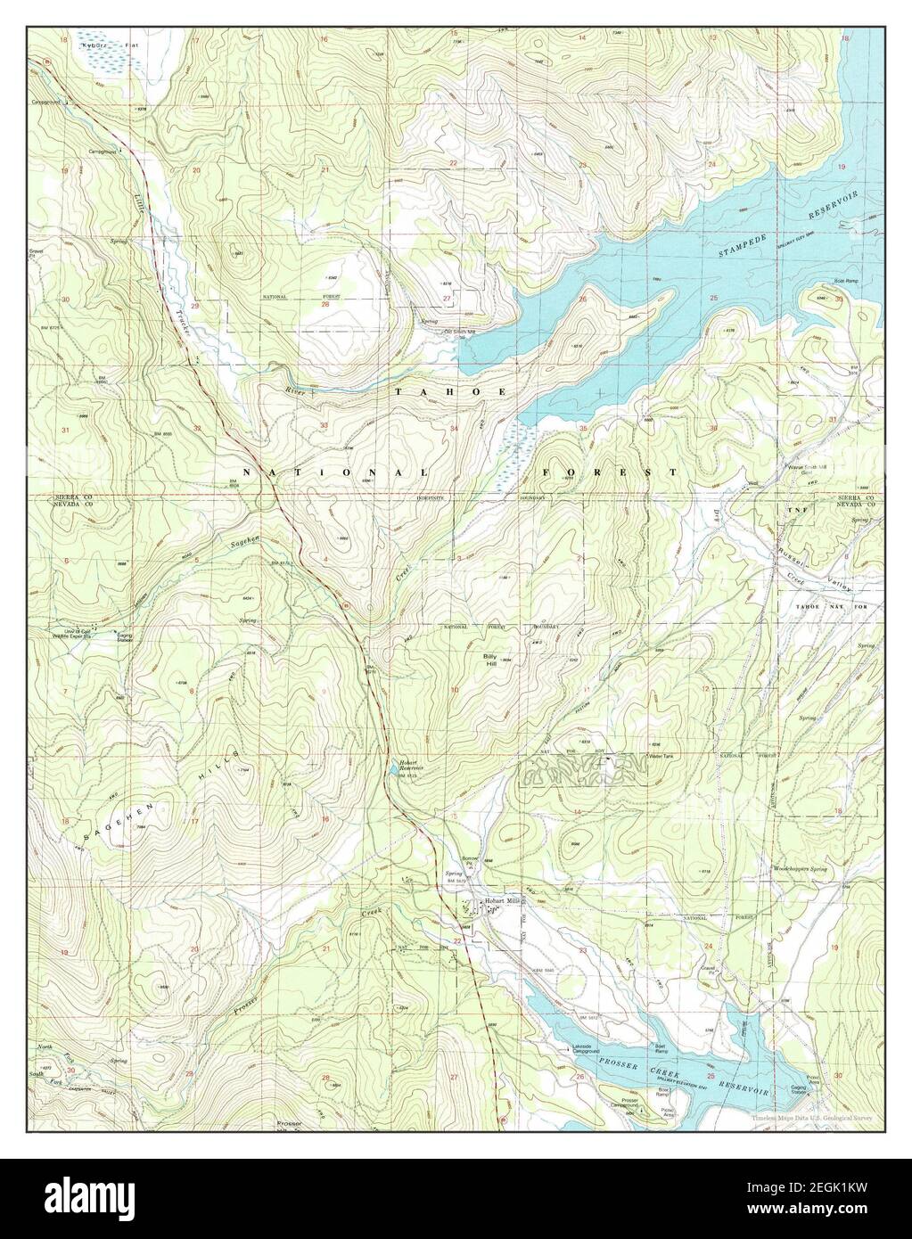 Hobart Mills, California, map 1981, 124000, United States of America