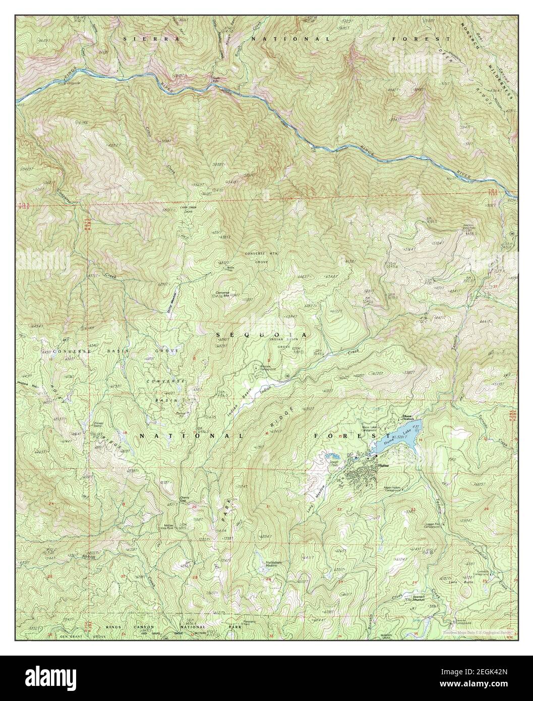 Hume, California, map 1992, 1:24000, United States of America by Timeless Maps, data U.S. Geological Survey Stock Photo