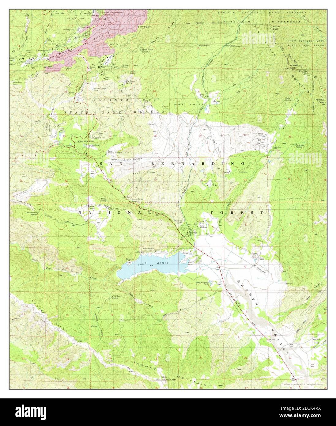 Idyllwild, California, map 1981, 124000, United States of America by