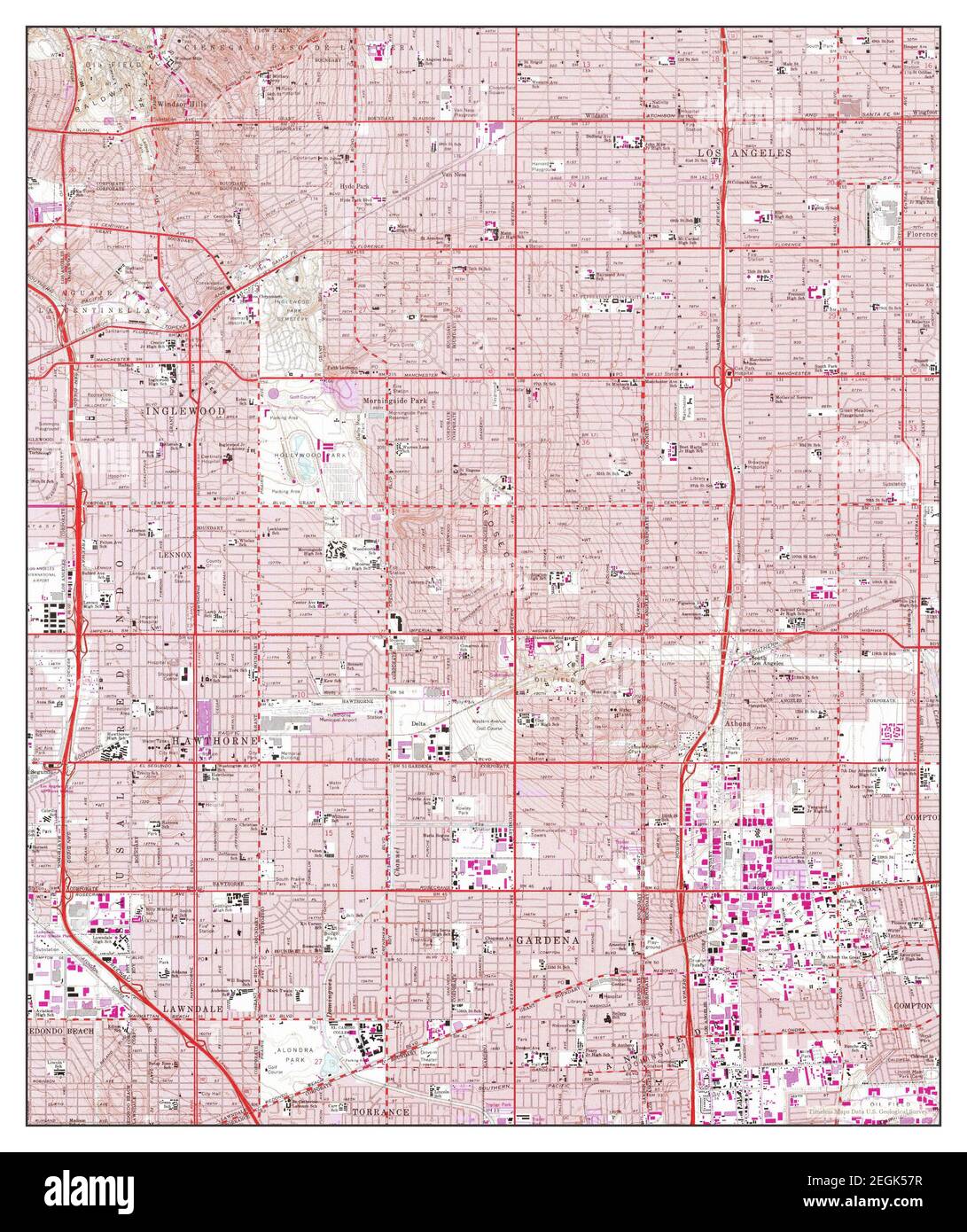 Antique map of inglewood hi res - Inglewood California Map 1964 124000 United States Of America By Timeless Maps Data Us Geological Survey 2EGK57R