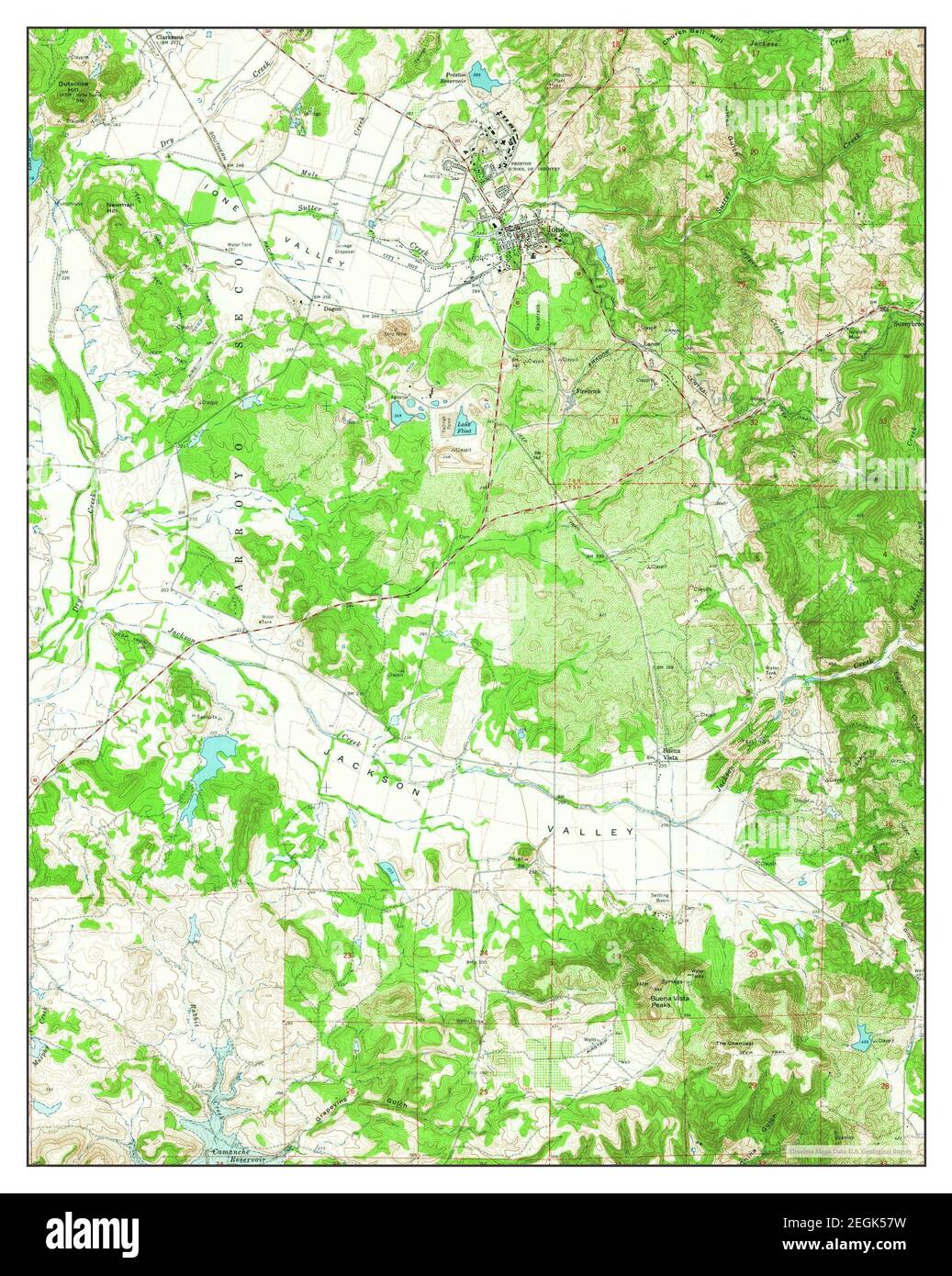 Ione, California, map 1962, 124000, United States of America by