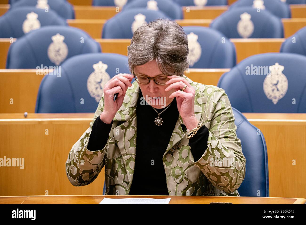 THE HAGUE, NETHERLANDS - JANUARY 26: Joba van den Berg of CDA seen during the debate about the GGD coronavirus data leak on January 26, 2021 in The Ha Stock Photo