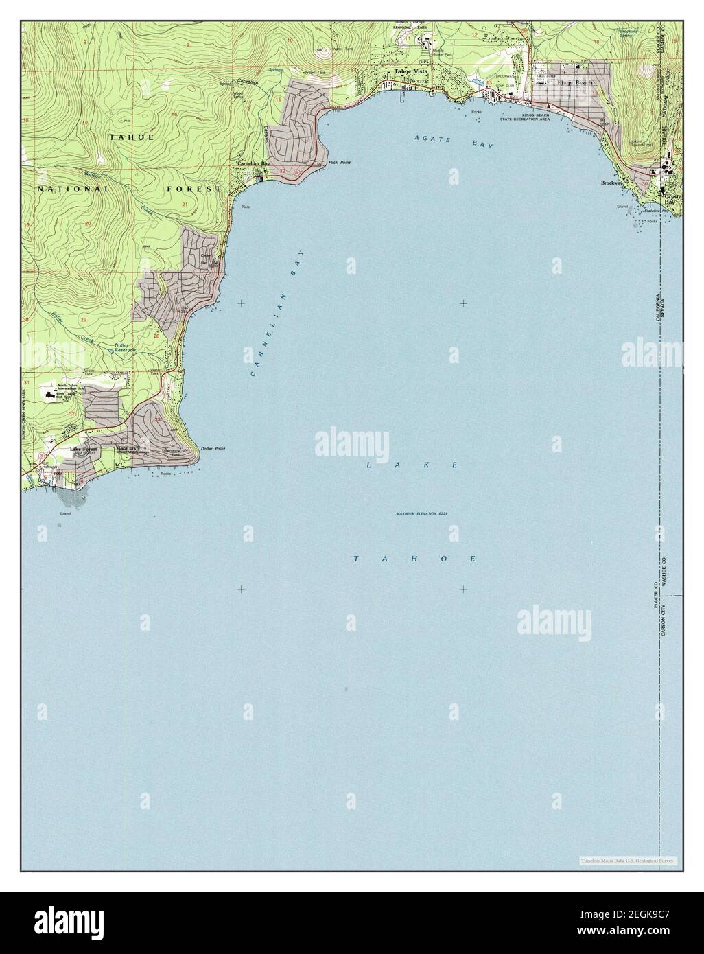 Kings Beach, California, map 1992, 1:24000, United States of America by Timeless Maps, data U.S. Geological Survey Stock Photo