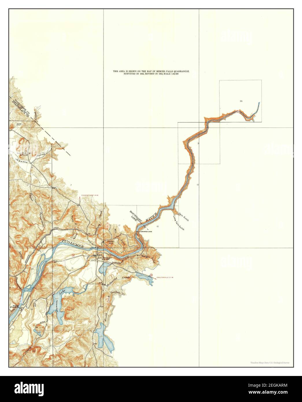 La Grange, California, map 1915, 124000, United States of America by