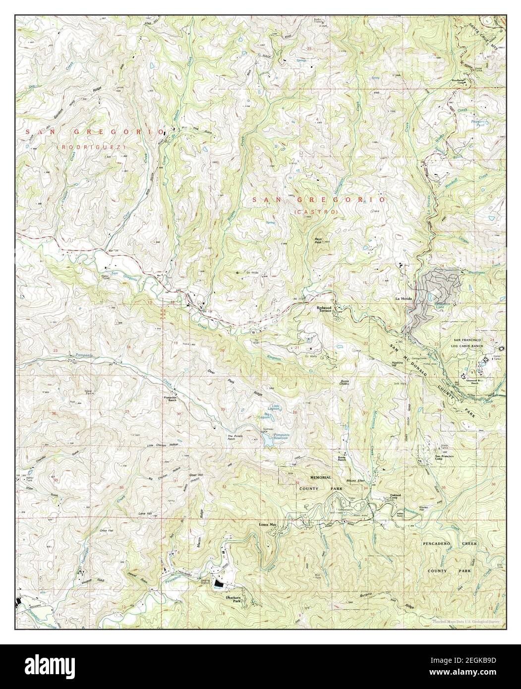 La Honda, California, map 1991, 124000, United States of America by