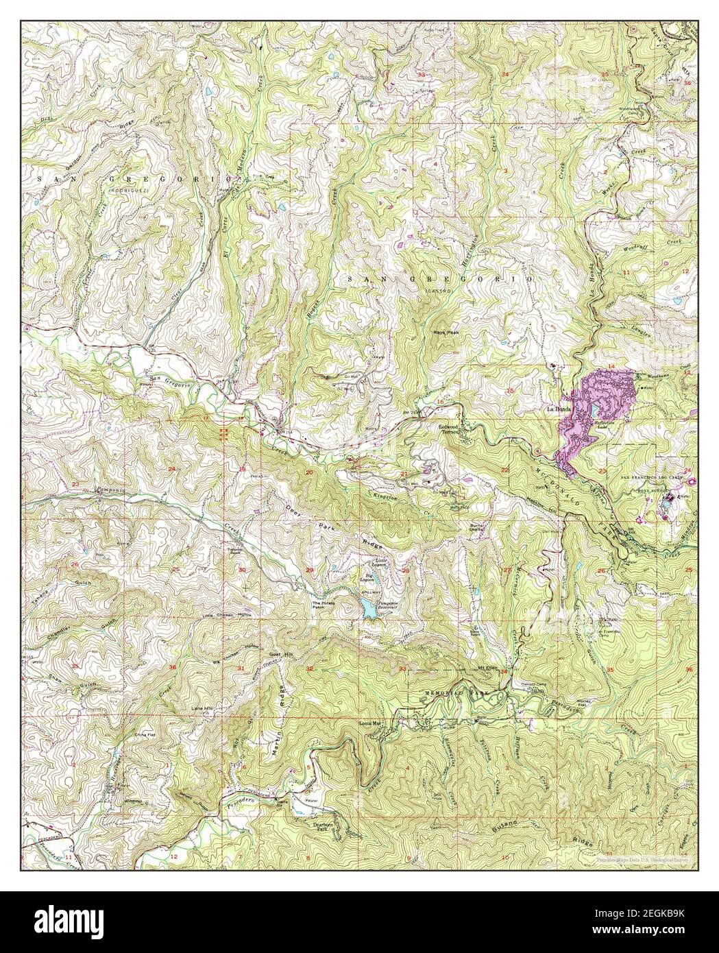 La Honda, California, map 1961, 124000, United States of America by
