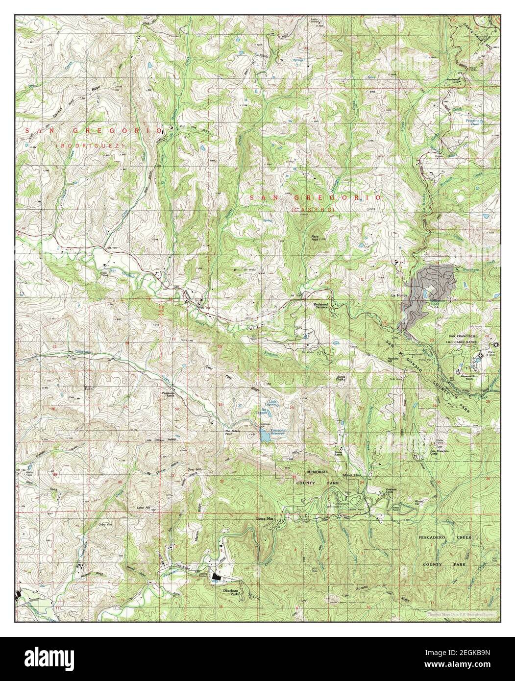 La Honda, California, map 1997, 124000, United States of America by