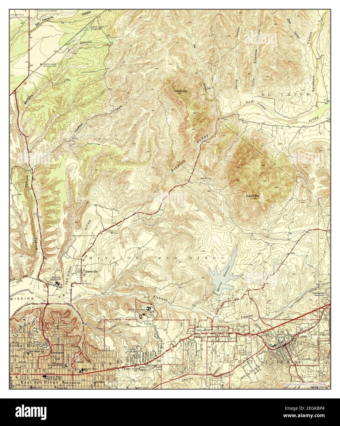 La Mesa, California, map 1947, 124000, United States of America by
