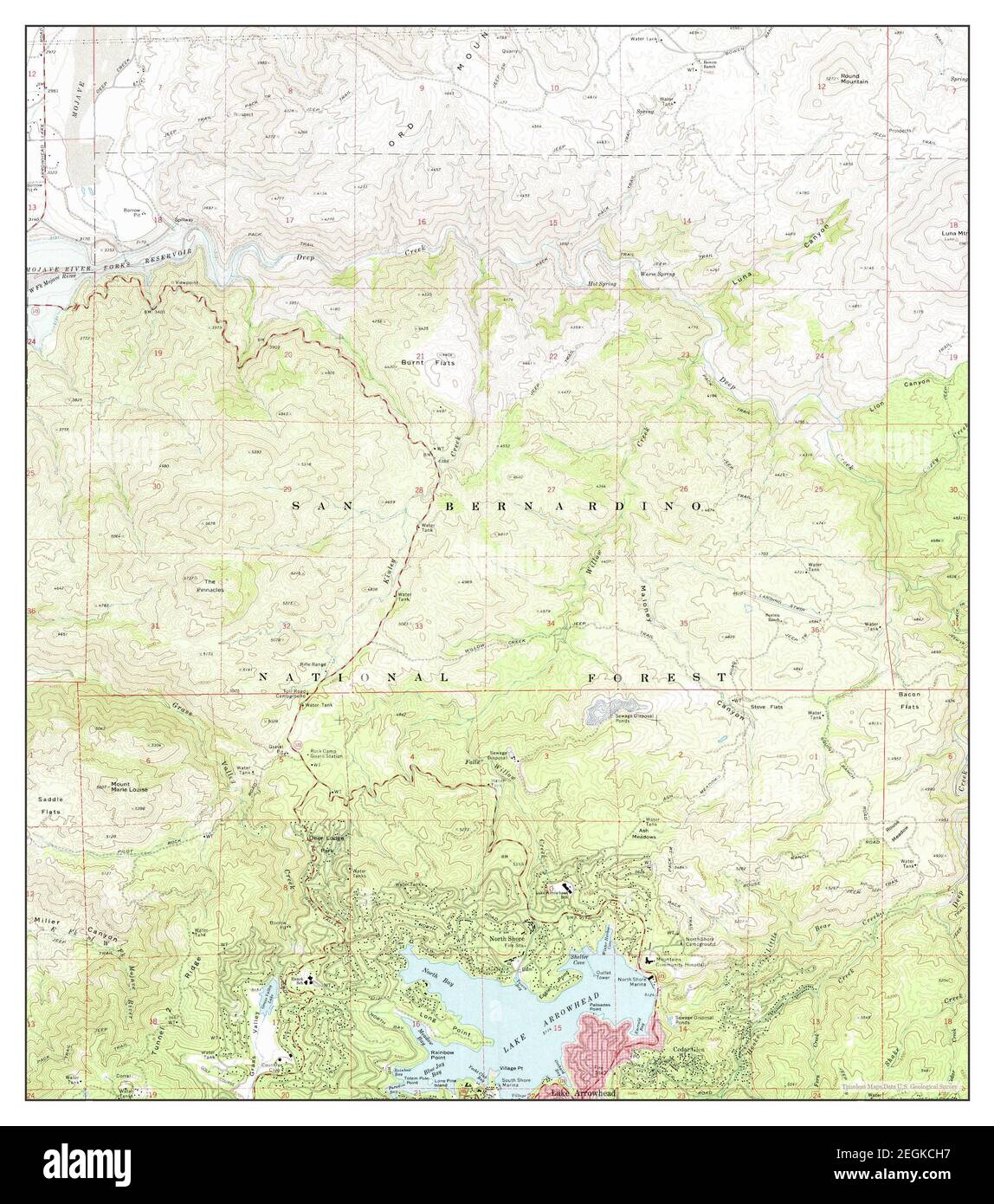 Lake Arrowhead, California, map 1971, 124000, United States of America