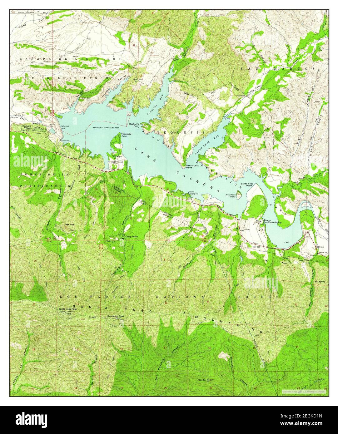 Lake Cachuma, California, map 1959, 124000, United States of America
