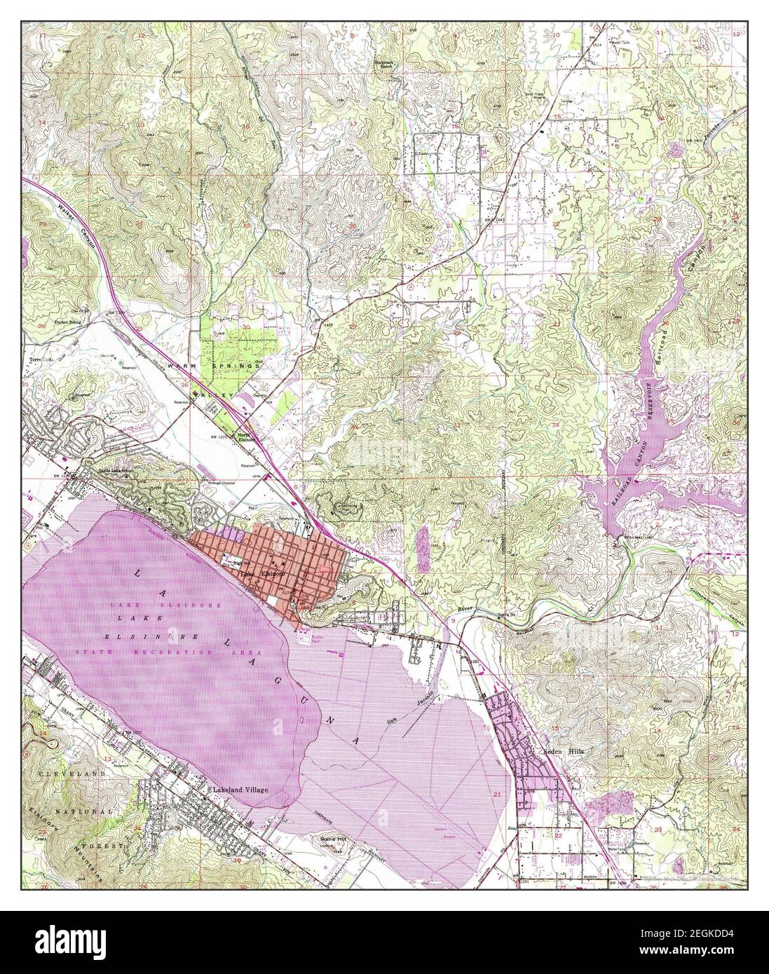 Lake Elsinore, California, map 1953, 124000, United States of America