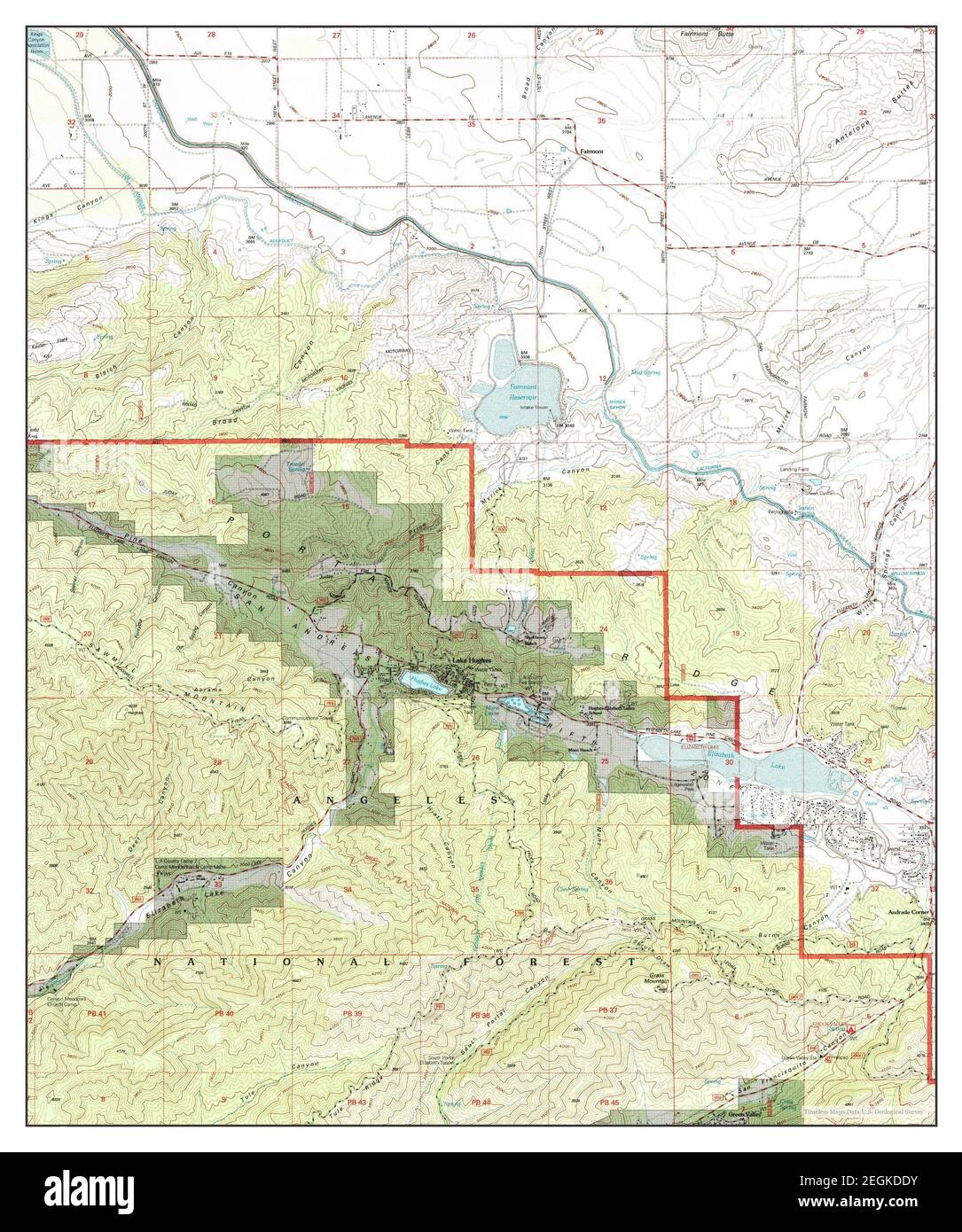 Lake Hughes, California, map 1995, 1:24000, United States of America by Timeless Maps, data U.S. Geological Survey Stock Photo