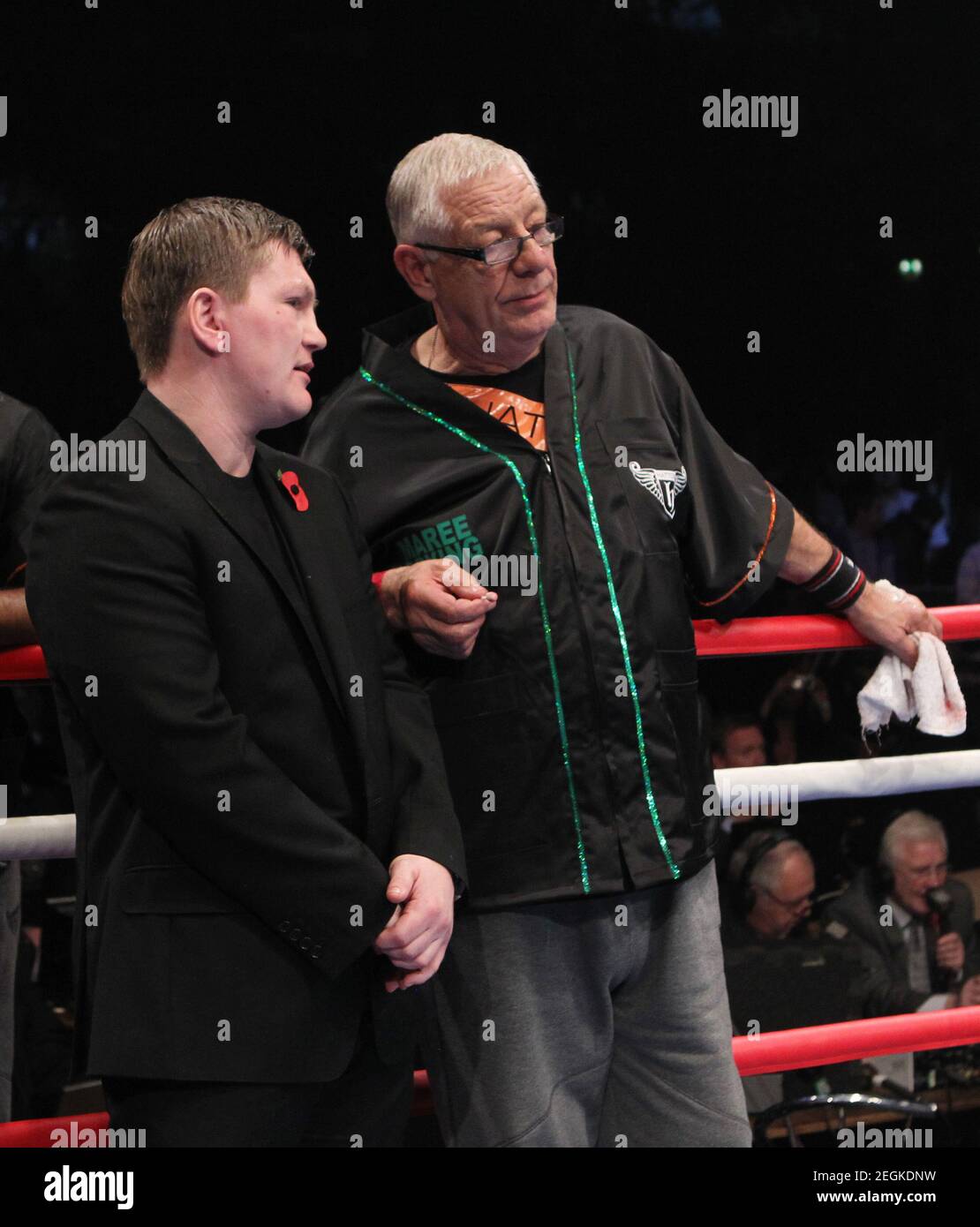 Boxing - George Groves v Kenny Anderson - Commonwealth Super Middleweight Title - Manchester Evening News Arena - 13/11/10  Promoter Ricky Hatton with trainer of Kenny Anderson  Mandatory Credit: Action Images / Andrew Couldridge Stock Photo