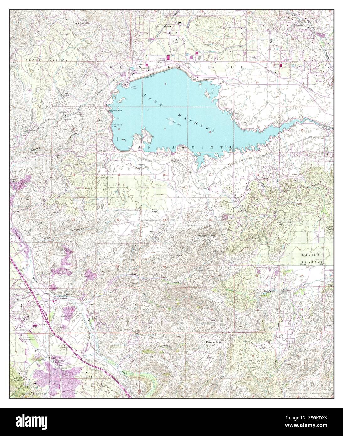 Lake Mathews, California, map 1967, 124000, United States of America