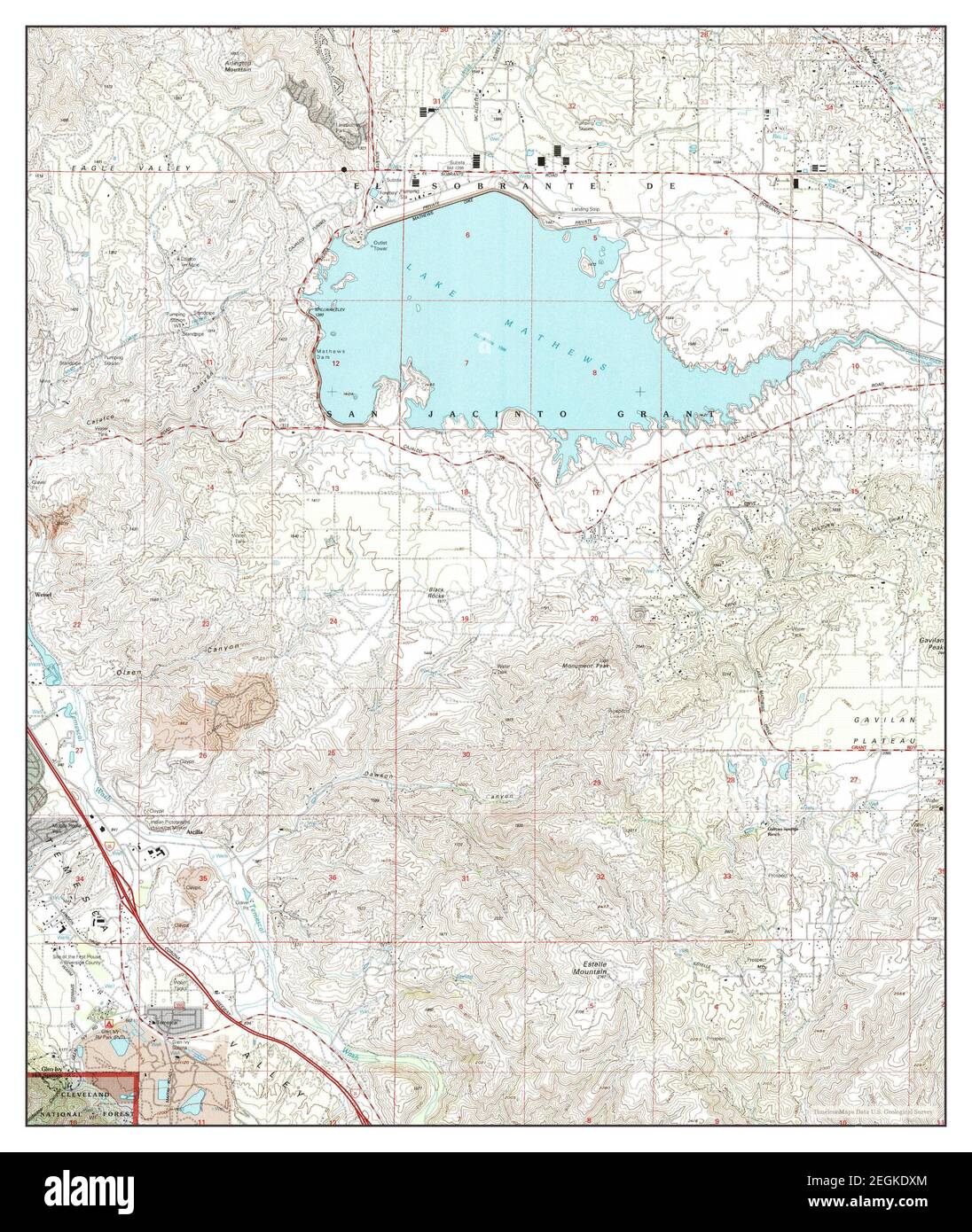 Lake Mathews, California, map 1997, 124000, United States of America