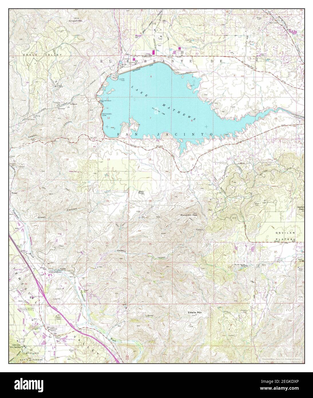 Lake Mathews, California, map 1967, 124000, United States of America