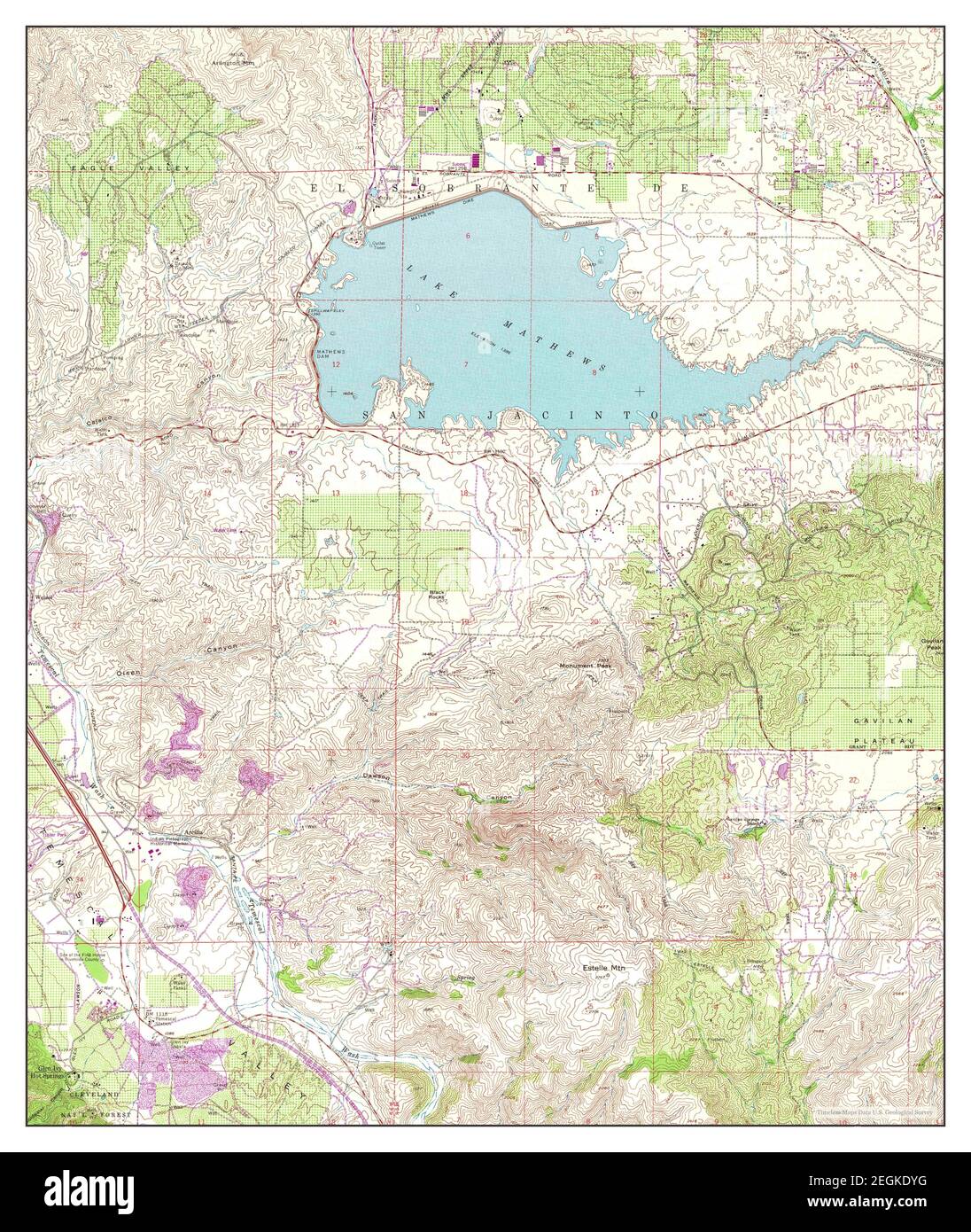 Lake Mathews, California, map 1967, 124000, United States of America