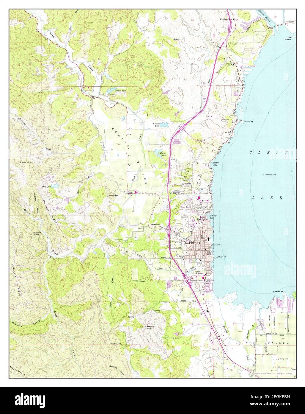 Lakeport, California, map 1958, 124000, United States of America by