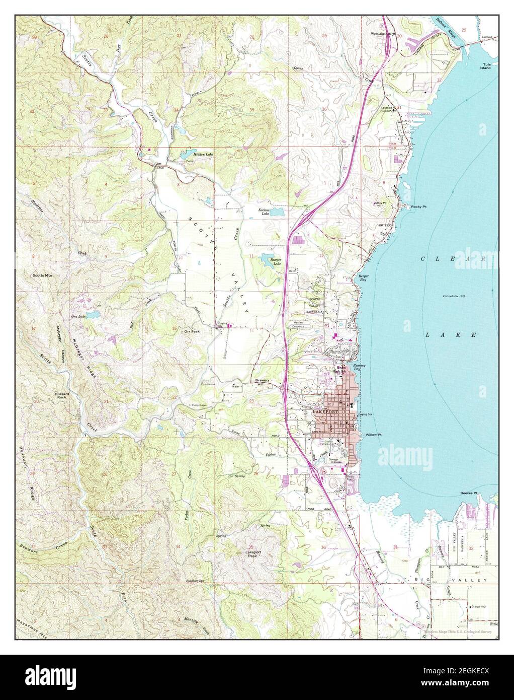 Lakeport, California, map 1958, 124000, United States of America by Timeless Maps, data U.S