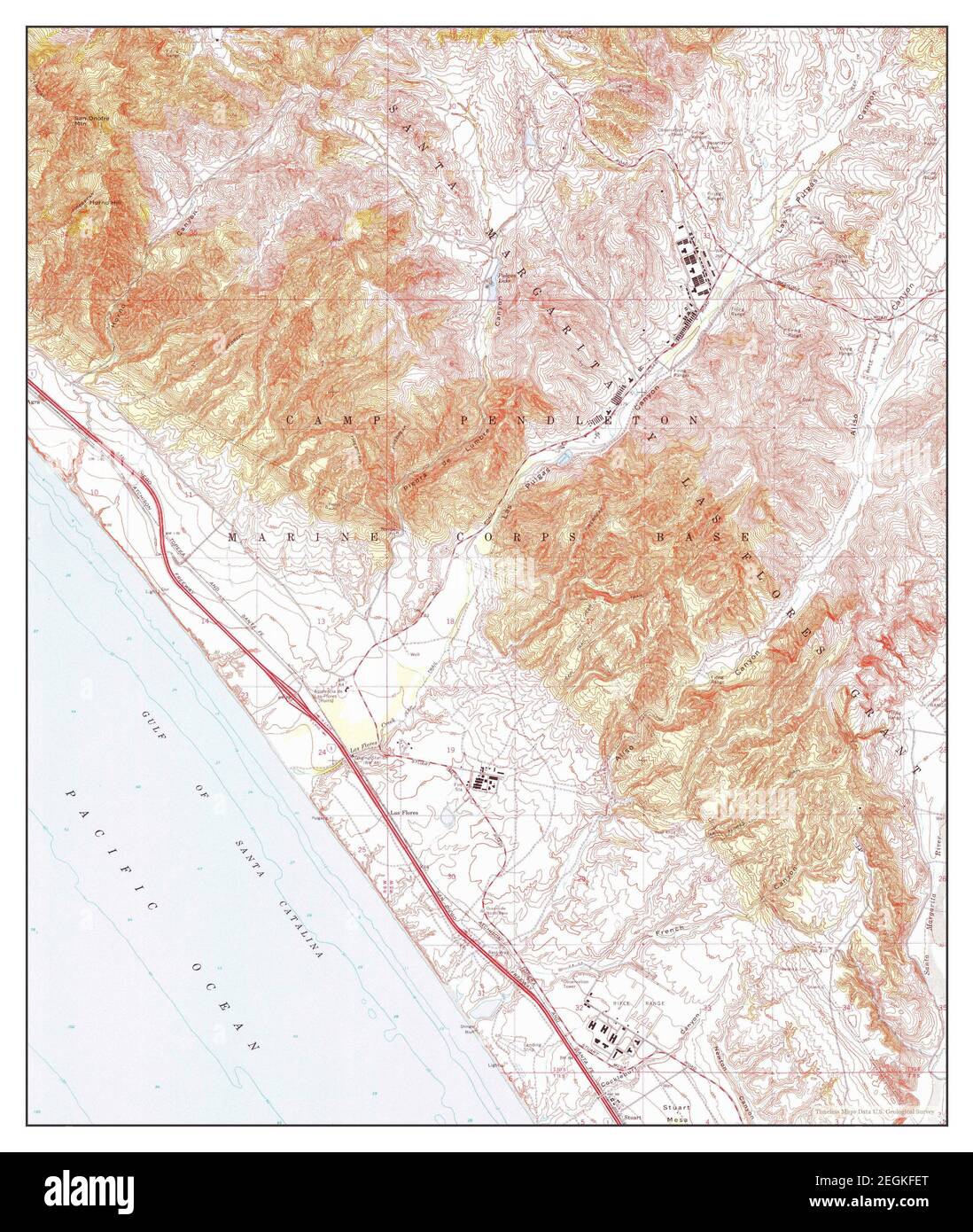 Las Pulgas Canyon, California, map 1968, 1:24000, United States of America by Timeless Maps, data U.S. Geological Survey Stock Photo