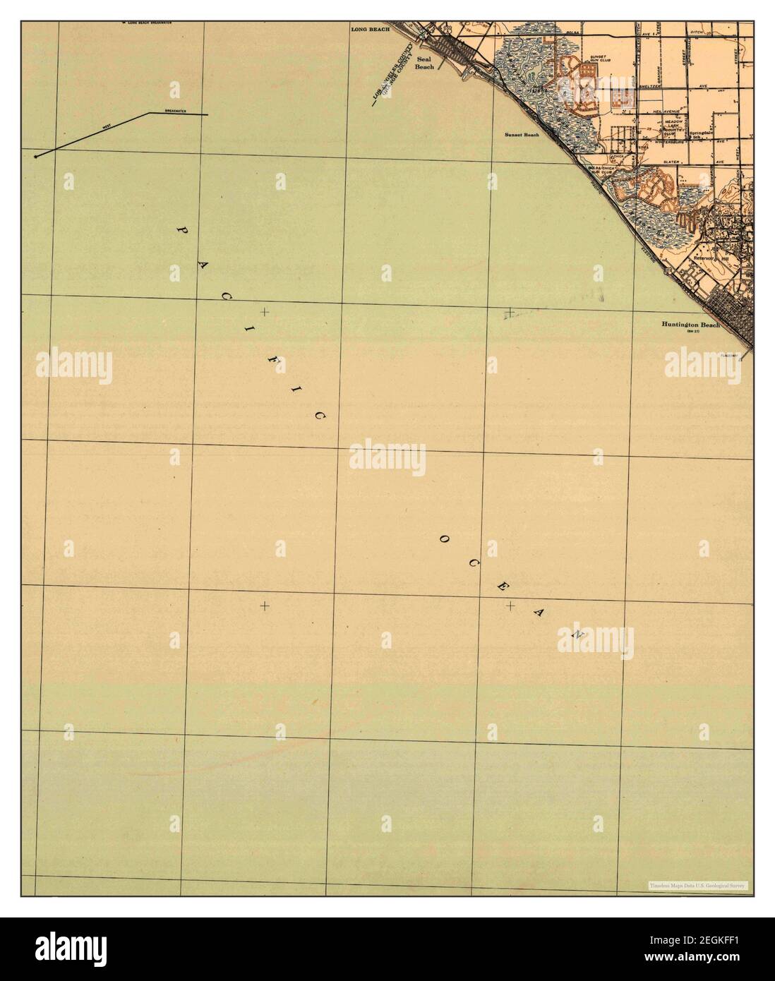Las Bolsas, California, map 1943, 1:62500, United States of America by Timeless Maps, data U.S. Geological Survey Stock Photo
