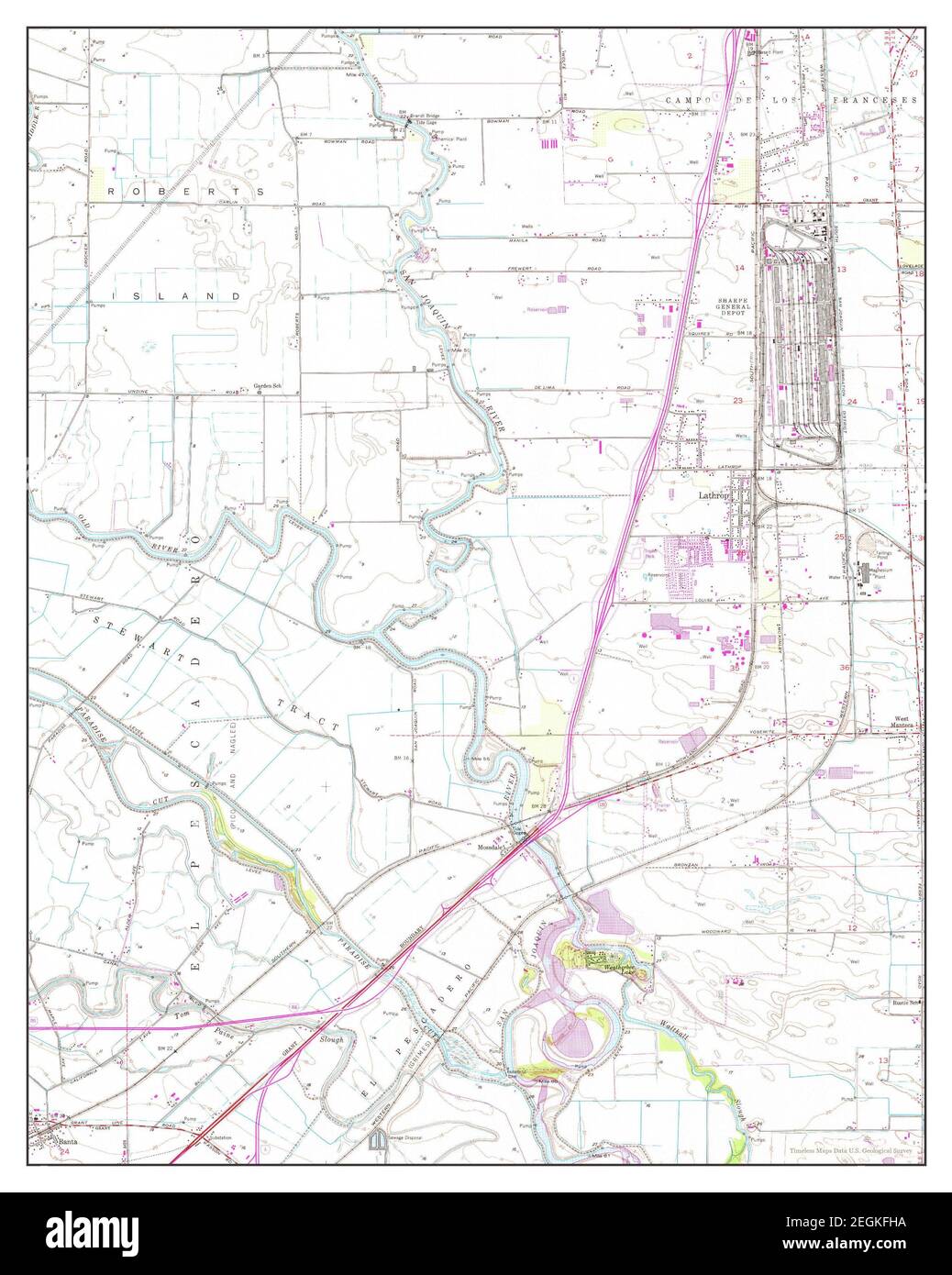 Lathrop, California, map 1952, 124000, United States of America by