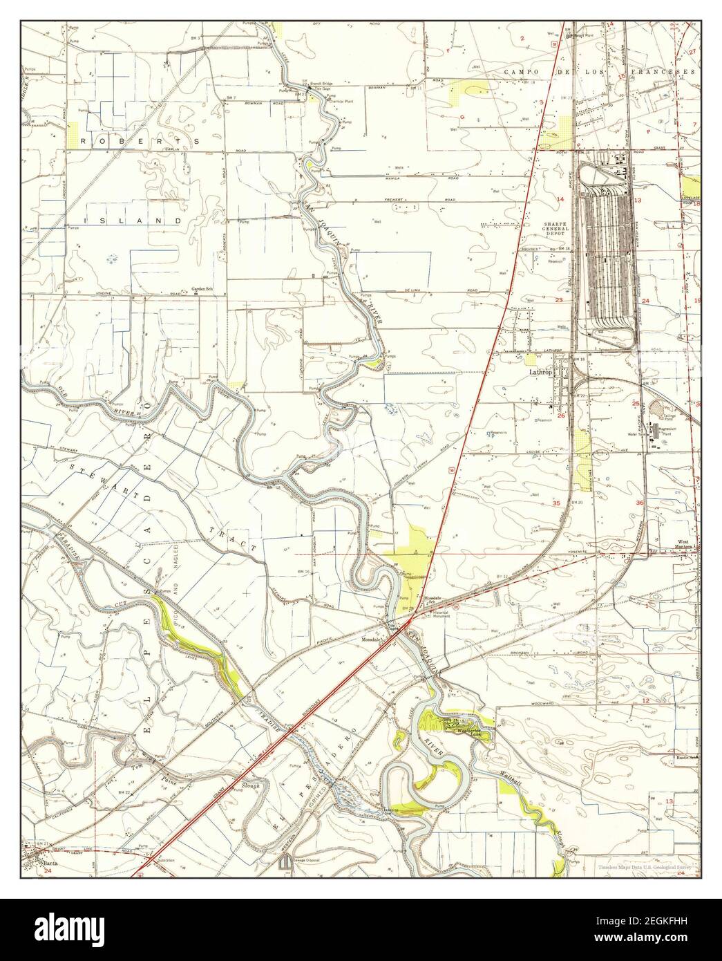 Lathrop, California, map 1952, 1:24000, United States of America by 